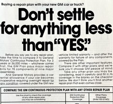 General Motors Continuous Protection Plan 1979 Advertisement Automobilia... - $19.99