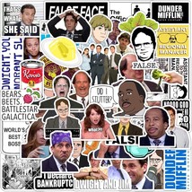 50 The Office TV Show Stickers Set [A] Jim Dwight Stanley Michael Scott ... - £5.09 GBP