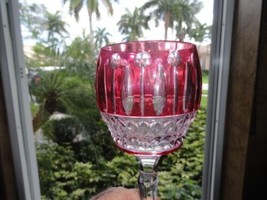 Faberge Xenia Wine Goblet in Cranberry  ( Single Glass ) - £192.21 GBP