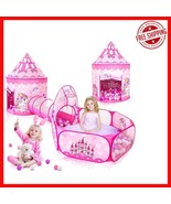 3PC Pink Princess Tent with Ball Pit &amp; Tunnel - Enchanting Playhouse for... - $1,174.57 MXN
