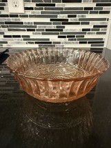 Vintage Indonesia KIG Pink Glass Serving Bowl 7” x 2.5” - $178.84 MXN
