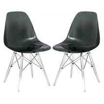 LeisureMod 32.40 in. Dover Molded Side Chair with Acrylic Base Transpare... - $216.60