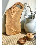 BEST seller premium rustic olive wood 16" live edge cheese board | cutting board - $129.00