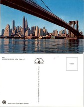 New York(NY) NYC Brooklyn Bridge City View from East River Vintage Postcard - £7.49 GBP
