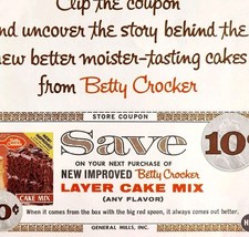 1965 Betty Crocker Layer Cake Coupon Advertisement Baking Desserts DWII24 - $27.36 CAD