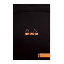 Rhodia"R" Premium Stapled Notepad - Lined 70 sheets - 8 1/4 x 11 3/4 - Black Cov - £28.23 GBP