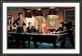 Legends Playing Pool Legal Action Large Framed Classic Poster by Chris Consani - £746.51 GBP