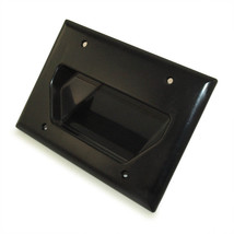 Wall Plate: Triple-Gang Recessed Cable Pass-Thru Black - £22.29 GBP