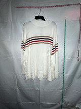 MSRP $79 Tommy Hilfiger Cream Striped Mock Neck Sweater Size XL - £26.72 GBP