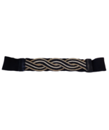 Torrid Black Beige Jute Trim Wide Belt Rope Cable Front Design Stretchy ... - £13.13 GBP