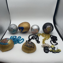 Krewe of Zulu Coconuts Hand Decorated Lot Of 4 And 4 Necklaces - $28.71