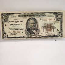 1929 $50 CURRENCY BANK NOTE THE FEDERAL RESERVE BANK of SAN  FRANCISCO CA. - $583.58