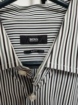 Hugo Boss Pinstripes Egyptian Cotton Shirt Size 16.5 - £19.04 GBP