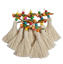 Pack Of 10 Mini Cotton Tassels With Parrots Craft And Diy Work - £10.98 GBP