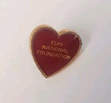 Elks National Foundation Heart Shaped Vintage Collectible Lapel Hat Pin ... - $12.67