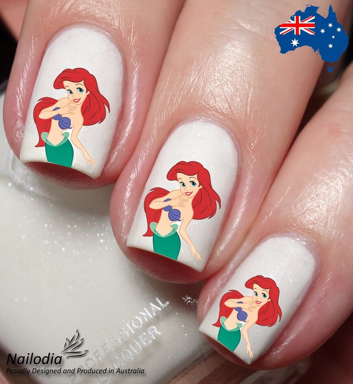 Ariel Little Mermaid Nail Art Decal Sticker Water Transfer Slider