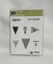 New Stampin&#39; Up Playful Pennants Rubber - Perfect for Scrapbooking and Cards - £7.45 GBP