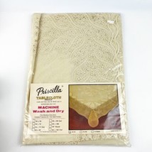 NEW Vintage Priscilla Ivory  Tablecloth 60x90 Old World Lace Vinyl Belgium READ - £32.16 GBP