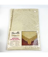 NEW Vintage Priscilla Ivory  Tablecloth 60x90 Old World Lace Vinyl Belgi... - $39.99
