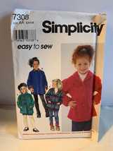 Simplicity Children jacket pattern sz 3 to 6 7308 - uncut - $7.60