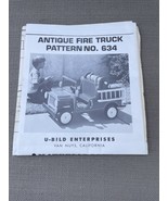 Vintage U-Bild Fire Truck Woodworking Pattern No. 634 Full Size 1979 NOS... - $521.48 MXN