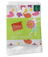 Girls Capri White Leggings Sz Large by Hanes Cotton Spandex Sz 10 to 12 ... - £7.79 GBP