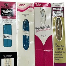 Vintage Talon &amp; J.P. Coats Zippers Lot Of 4 Turquoise Peacock White &amp; Ca... - $7.68