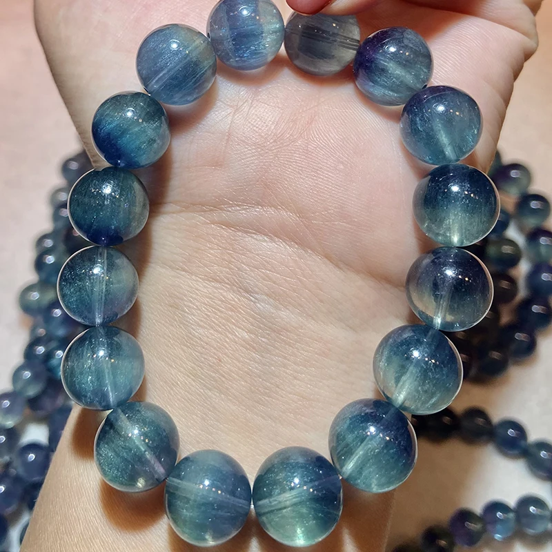 Meihan  AAA Natural Dream Blue Purple Fluorite Smooth Round Loose Beads For - £17.06 GBP