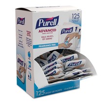 PURELL SINGLES Advanced Hand Sanitizer Gel, Fragrance Free, 125 Count Single-Use - £34.24 GBP