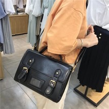 Korean vintage Women handbag preppy style female  bag pu leather ladies Totes gi - £150.84 GBP
