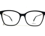 Furla Eyeglasses Frames VFU248 COL.09G5 Black Gold Square Full Rim 53-16... - $69.98