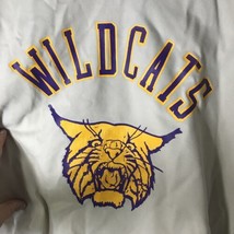 Vtg 70’s quality athletic wear wildcats Pullover jersey Sz40 Purple yellow - £36.75 GBP