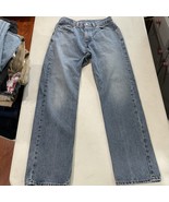 Levis 505 Jeans Mens 31x30 Straight Leg Light Wash Blue Denim Distressed... - €15,28 EUR