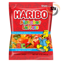 12x Bags Haribo Alphabet Letters Assorted Fat Free Share Size Gummi Candy | 5oz - $36.44