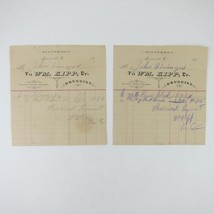 Sales Receipt William Kipp Druggist Greenville Ohio Lot of 2 Antique 1880s - £15.97 GBP