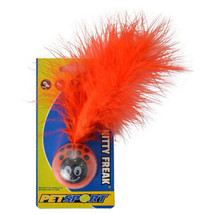Petsport Kitty Freak Ladybug Cat Toy - Interactive Feather Plume &amp; Weighted Ball - £3.12 GBP+
