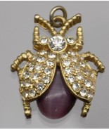 Vintage Rhinestone Scarab Beetle Charm Cabochon Bug Insect - $21.29