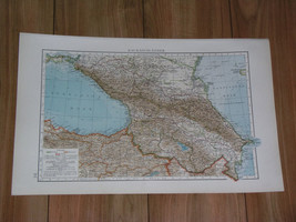 1911 Antique Map Of Caucasus Armenia Turkey Azerbaijan Georgia Dagestan Russia - £21.49 GBP