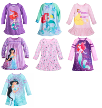 Disney Store Ariel Jasmine Nightshirt Nightgown Princess Long Sleeve New - £31.84 GBP