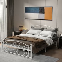 76&quot; Full Metal Bed White - £118.25 GBP