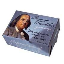 Benjamin Franklin&#39;s Guest Body Soap Bar &quot;Fish and Visitors Smell in Three Days&quot; - £3.12 GBP