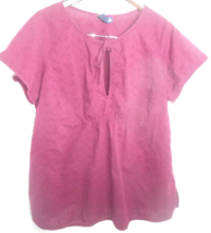 Sonoma Womans Purple Size 2X 100% Cotton Cap Sleeve v-Neck Tie Front Blo... - £7.97 GBP