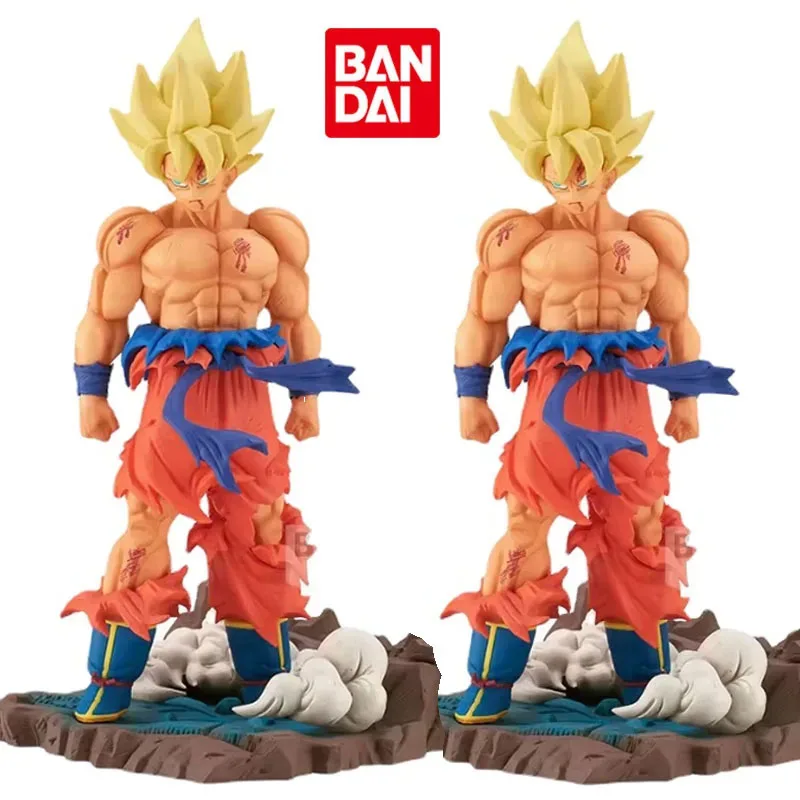 Bandai Original Dragon Ball Z Anime Figure Super Saiyan Son Goku Action Figure - £47.76 GBP