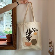 Retro Boho Plants Aesthetic Canvas Tote Bag Lady Handbag Harajuku Ulzzang Fashio - £14.43 GBP