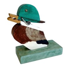 Mallard Duck Handmade Wood Paper Note Holder Clothespin Vintage Hand Painted E56 - £23.83 GBP