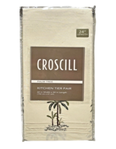 Croscill Palm Tree Kitchen Tier Pair 60"x24" Linen Embroidered British Colonial - $22.44