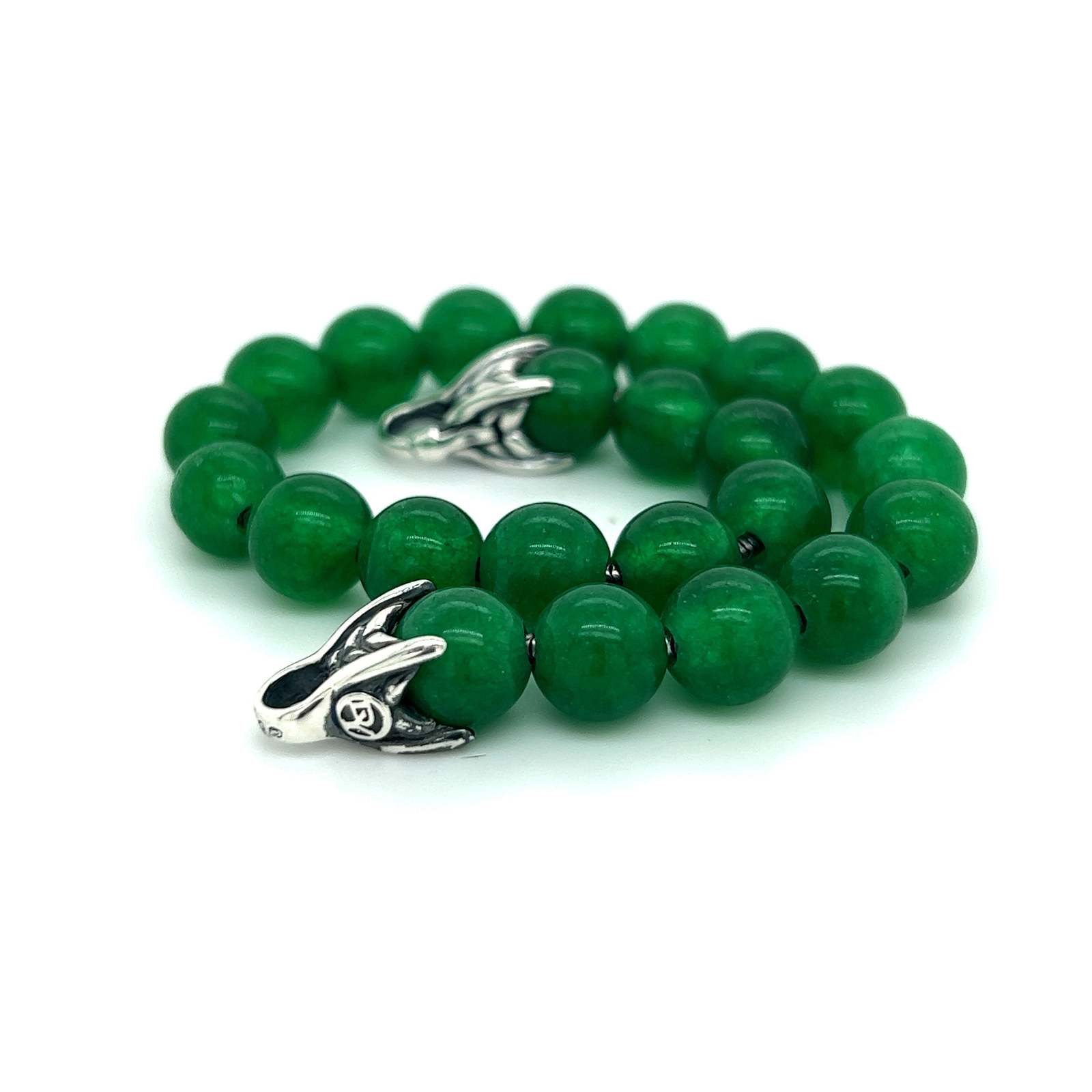 Primary image for David Yurman Authentic Green Onyx Spiritual Bead Bracelet 8.5" Silver DY440