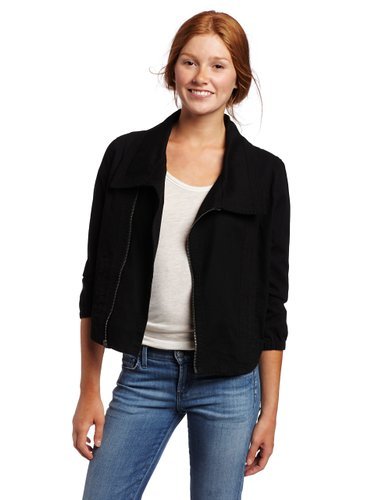 Primary image for WOMEN'S/JRS HURLEY AVERY BLACK JACKET MOTO NEW $50