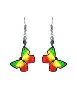 Rasta Butterfly Animal Graphic Dangle Earrings - Jamaican Fashion Handmade Jewel - $17.81