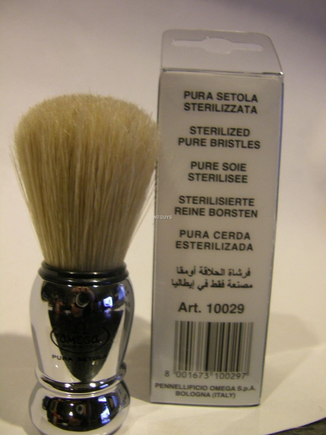 Omega Shaving Brush #10029 - Chrome Plastic Baby Professional - £6.49 GBP